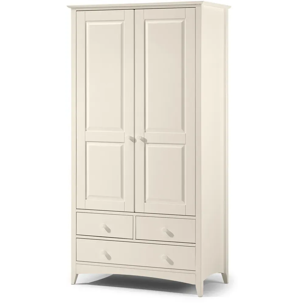 Cameo 2 Door 3 Drawer Wardrobe - Stone White