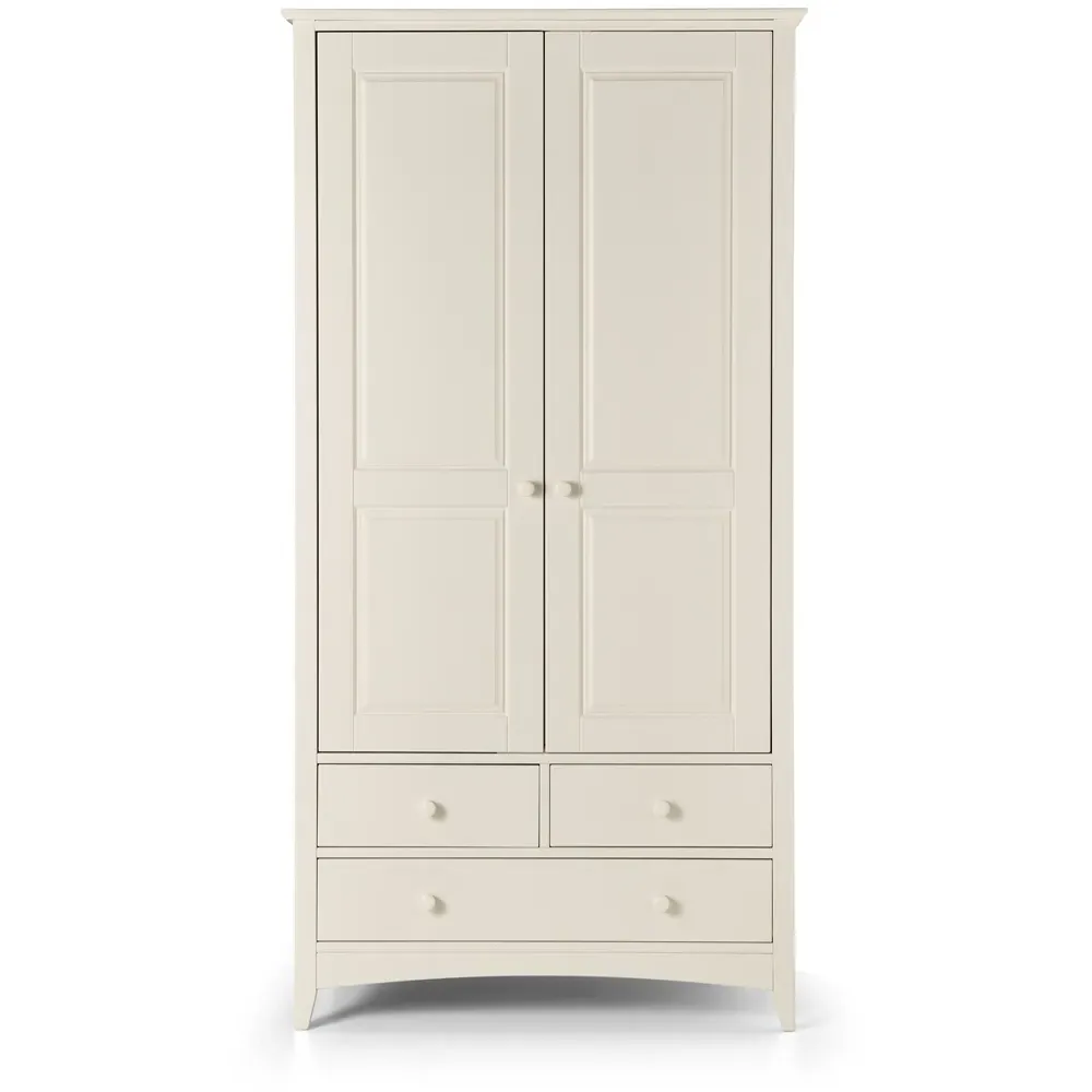 Cameo 2 Door 3 Drawer Wardrobe - Stone White