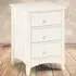 Cameo 3 Drawer Bedside Table - Stone White, Pine