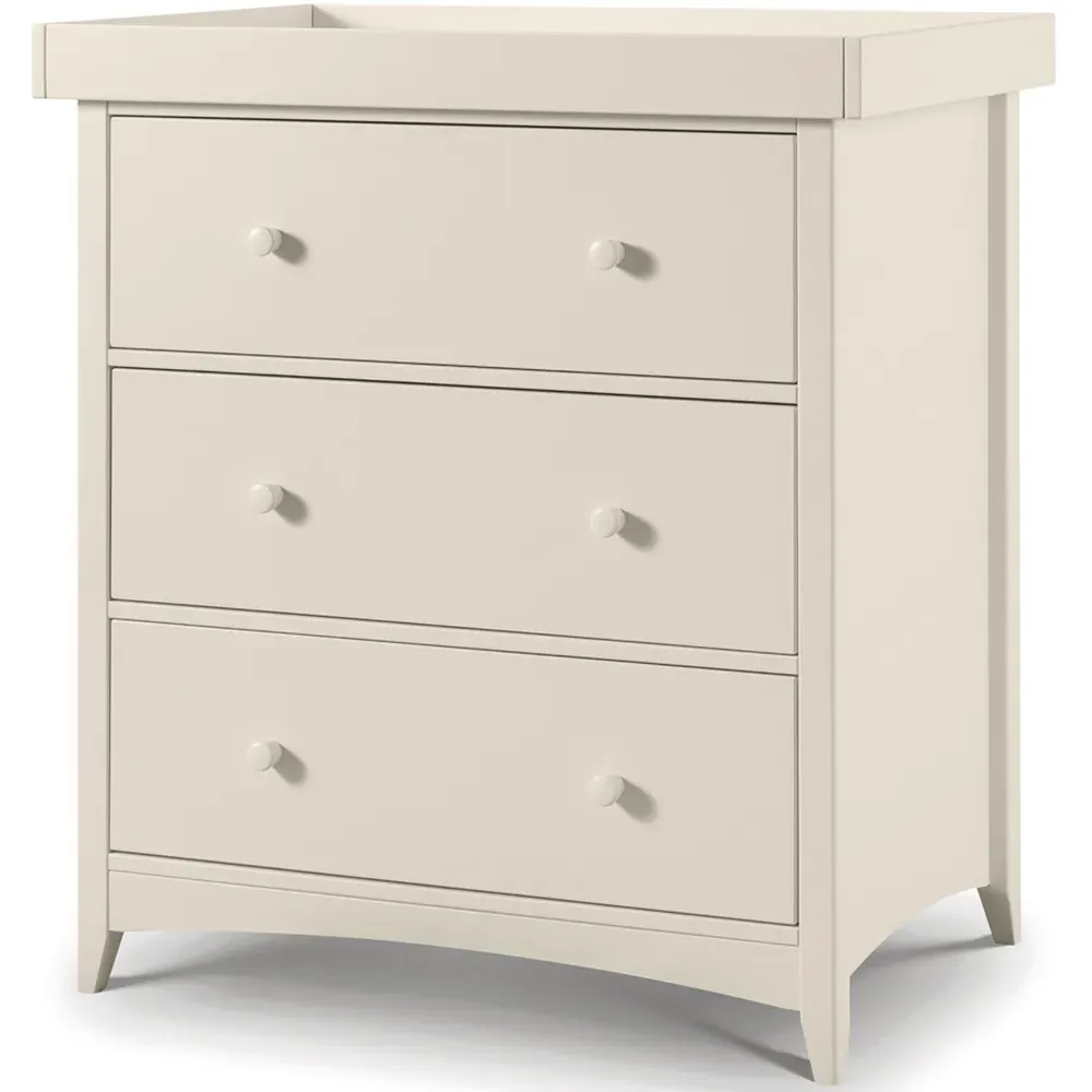Cameo 3 Drawer Chest with Changing Station - Stone White