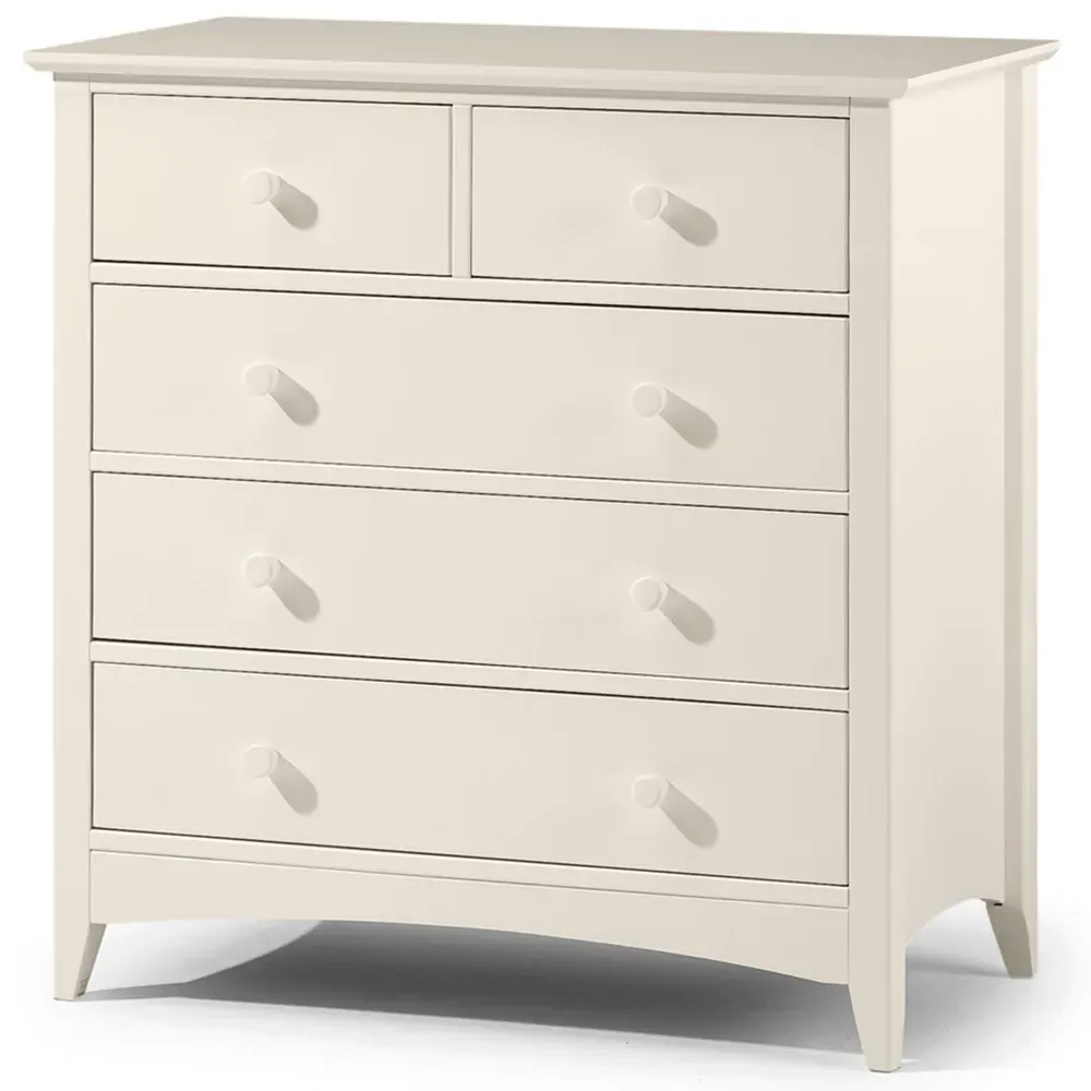 Cameo 5 Drawer Chest of Drawers - Stone White