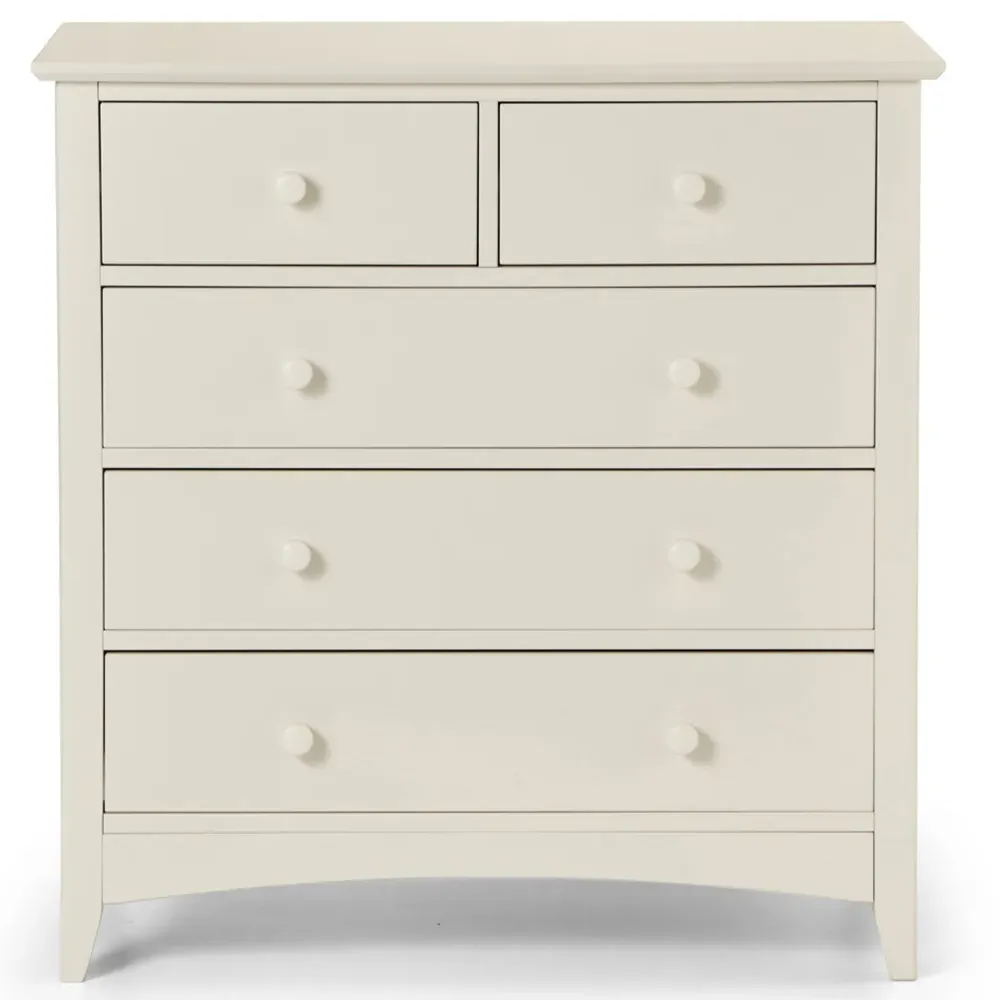 Cameo 5 Drawer Chest of Drawers - Stone White