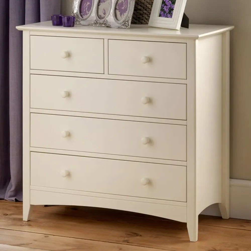 Cameo 5 Drawer Chest of Drawers - Stone White image