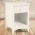 Cameo Single Drawer Bedside Table - Stone White, Pine