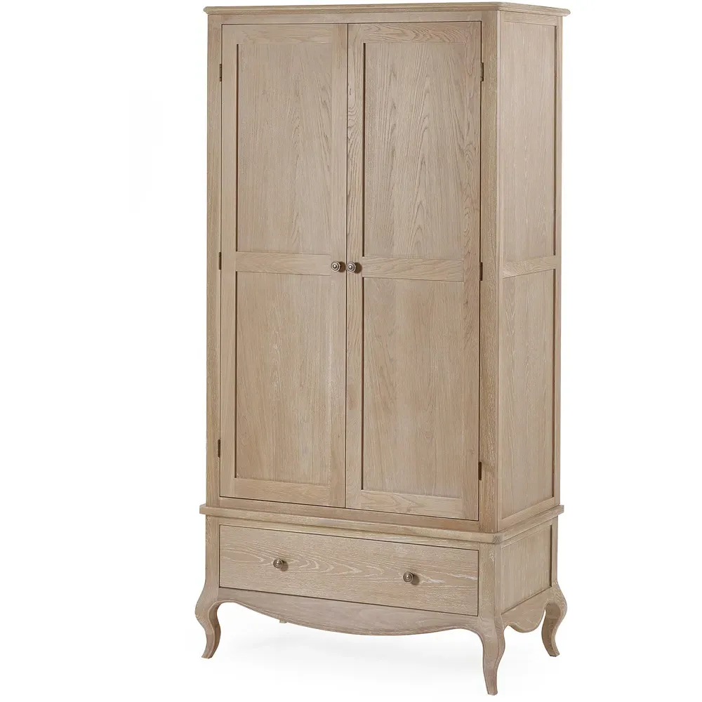 Camille 2 Door Single Drawer Combination Wardrobe - Brown
