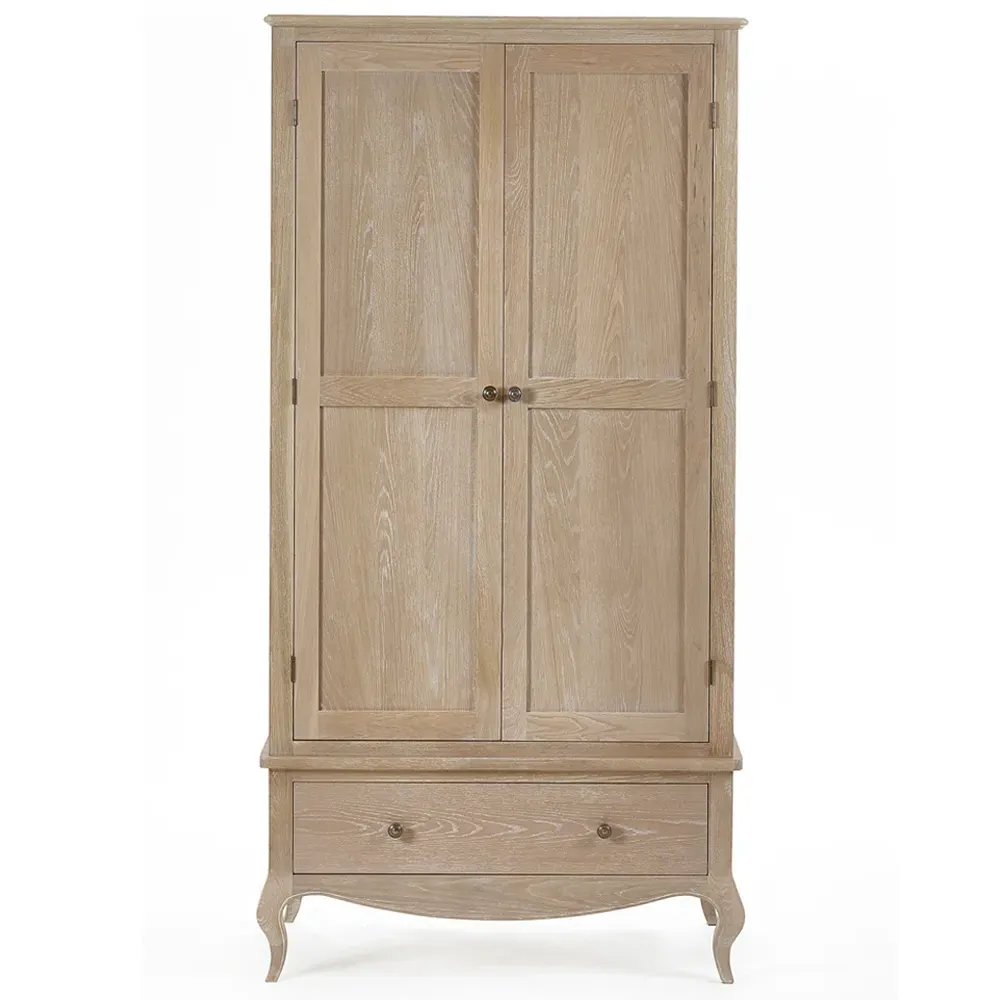 Camille 2 Door Single Drawer Combination Wardrobe - Brown