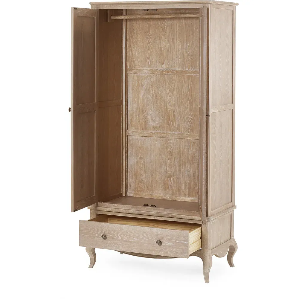 Camille 2 Door Single Drawer Combination Wardrobe - Brown