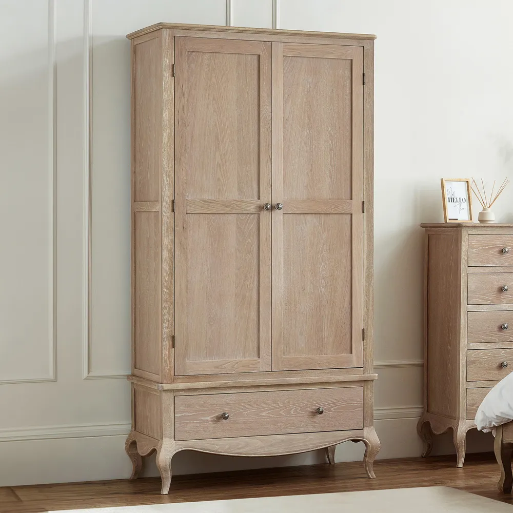 Camille 2 Door Single Drawer Combination Wardrobe - Brown