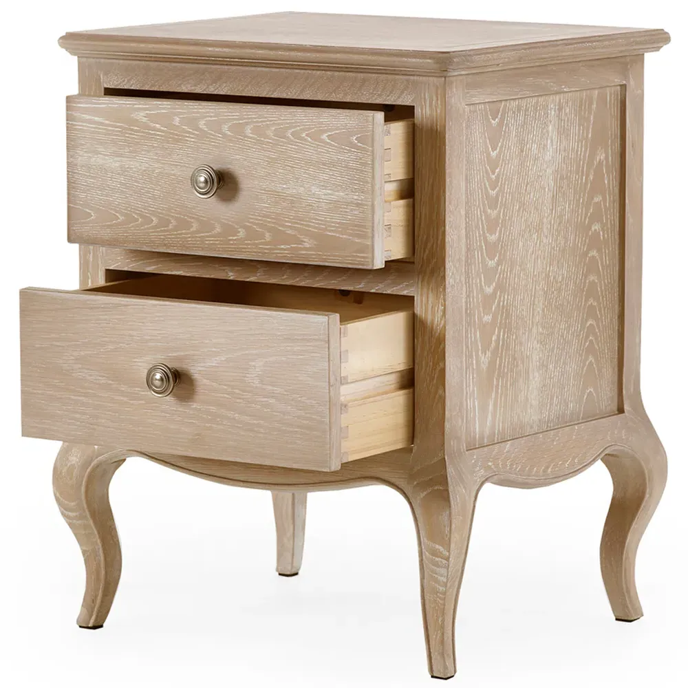 Camille 2 Drawer Bedside Table - Brown