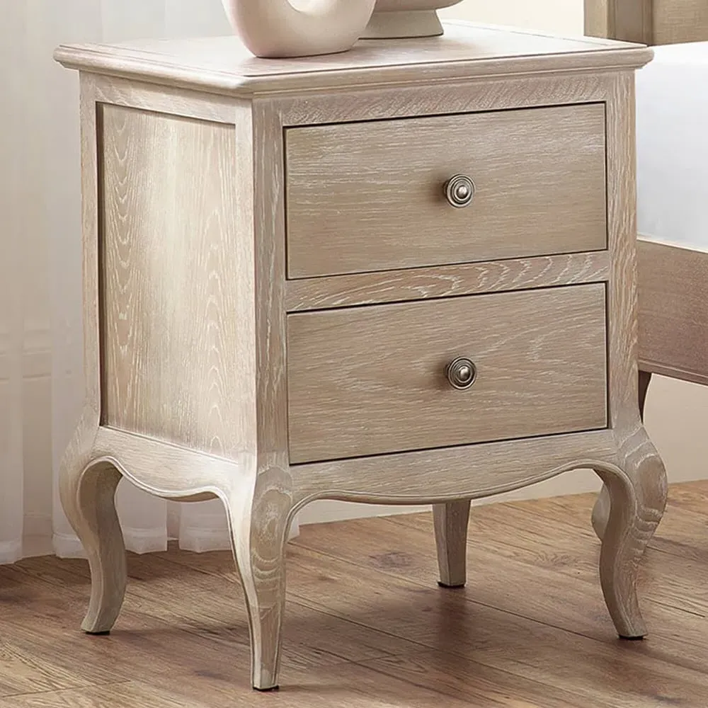 Camille 2 Drawer Bedside Table - Brown image