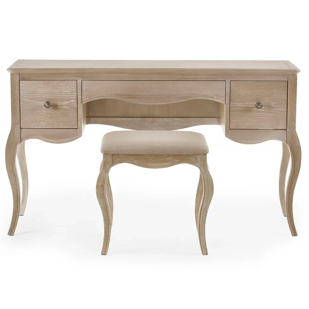 Camille 2 Drawer Dressing Table Set - Brown