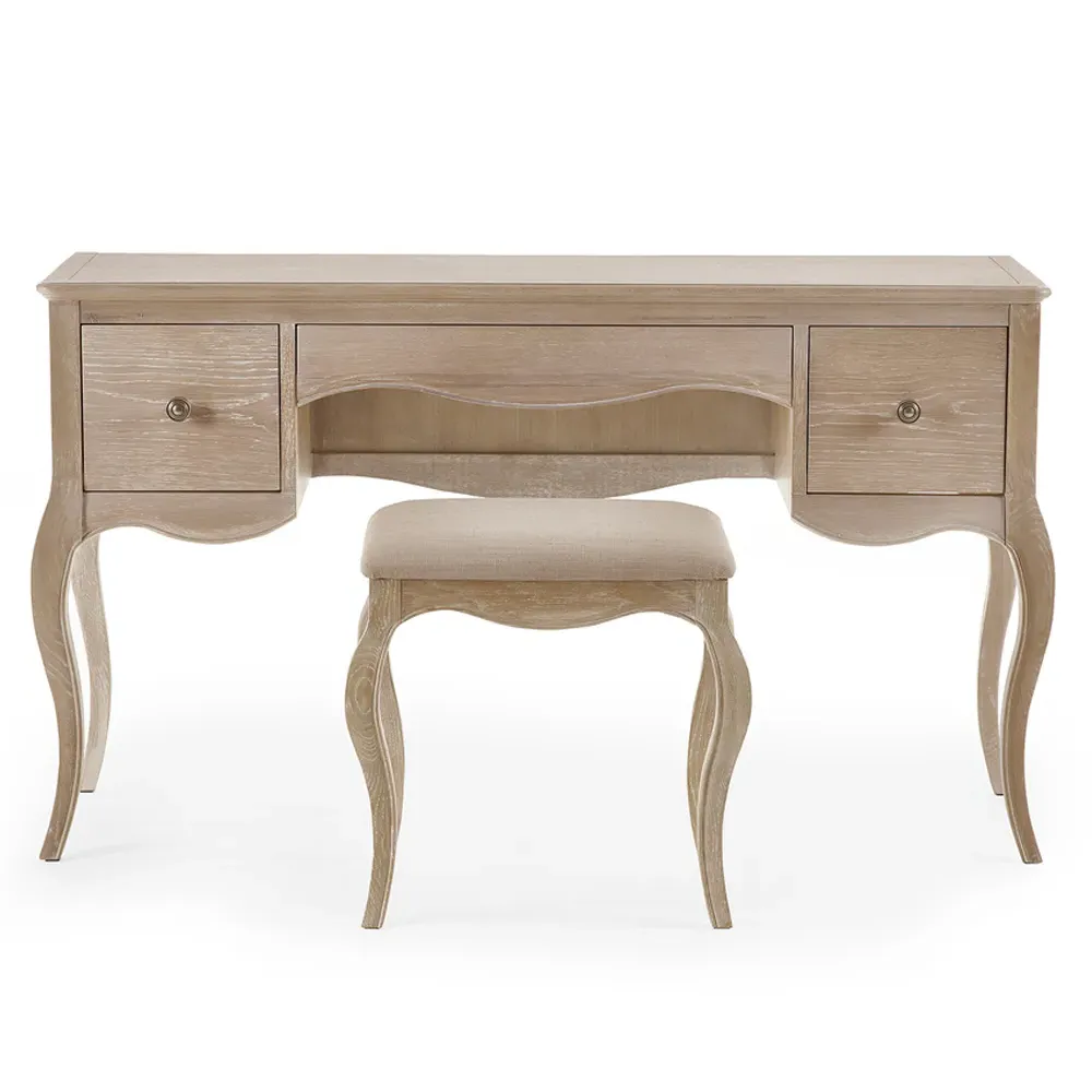 Camille 2 Drawer Dressing Table Set - Brown