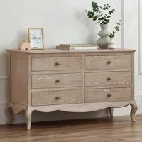 Camille 6 Drawer Wide Chest of Drawers - Brown