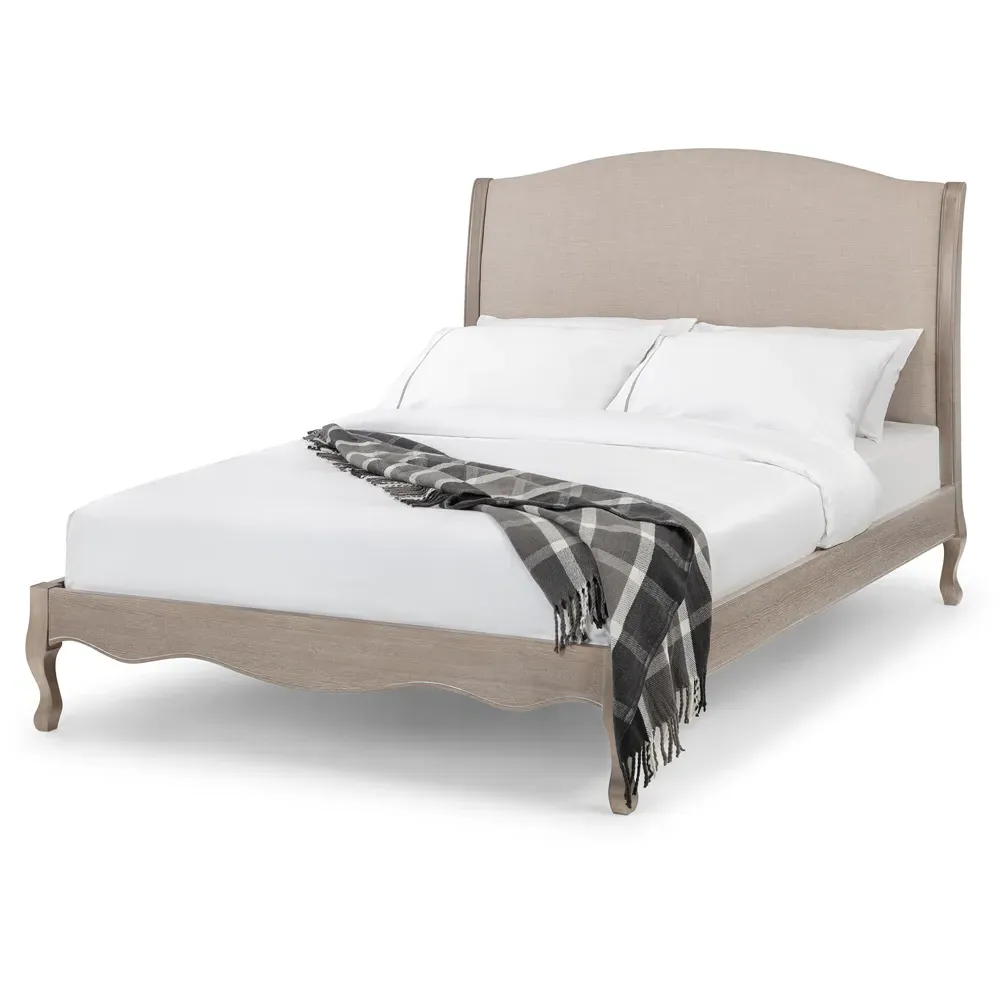 Camille Super King Bed Frame - Oatmeal, Limed Oak