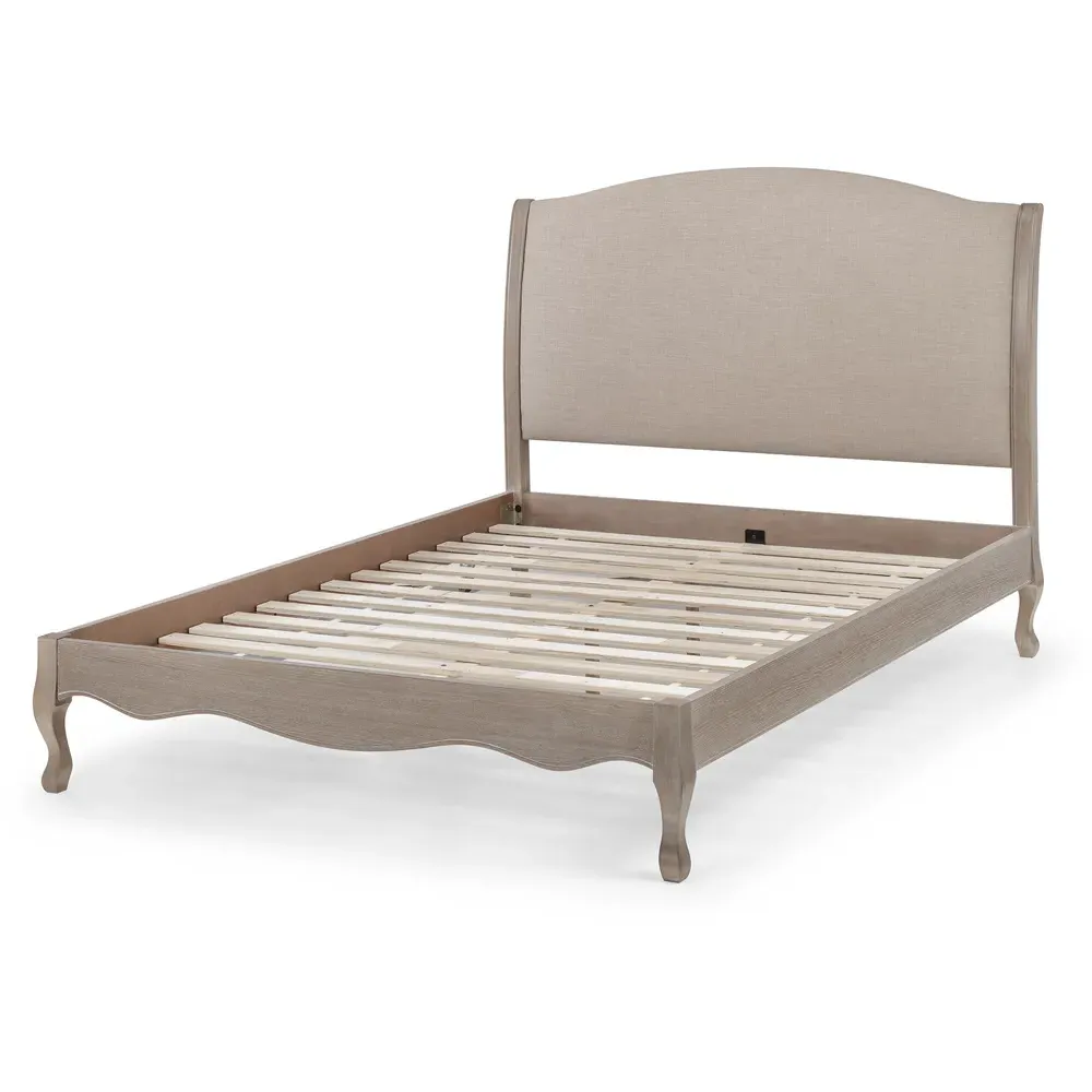 Camille Super King Bed Frame - Oatmeal, Limed Oak