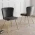 Cannes Set of 2 Dining Chairs - Grey, Velvet