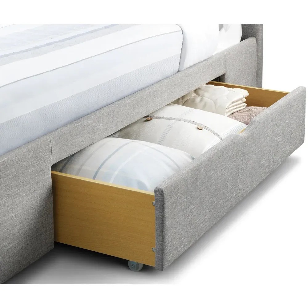 Capri King Size Storage Bed Frame - Grey, Fabric