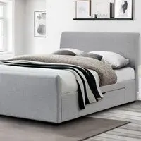 Capri King Size Storage Bed Frame - Grey, Fabric
