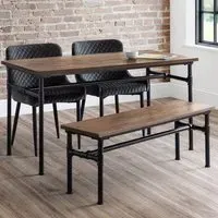 Carnegie 4 Seater Dining Table - Mocha, Elm Wood