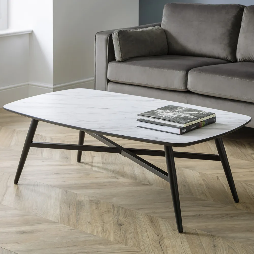 Caruso Rectangular Coffee Table - White, MDF image