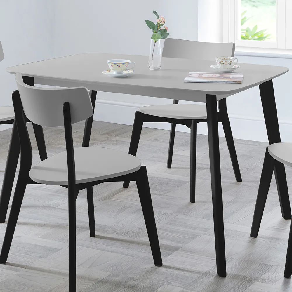 Casa 4 Seater Rectangular Dining Table - Grey, Black image