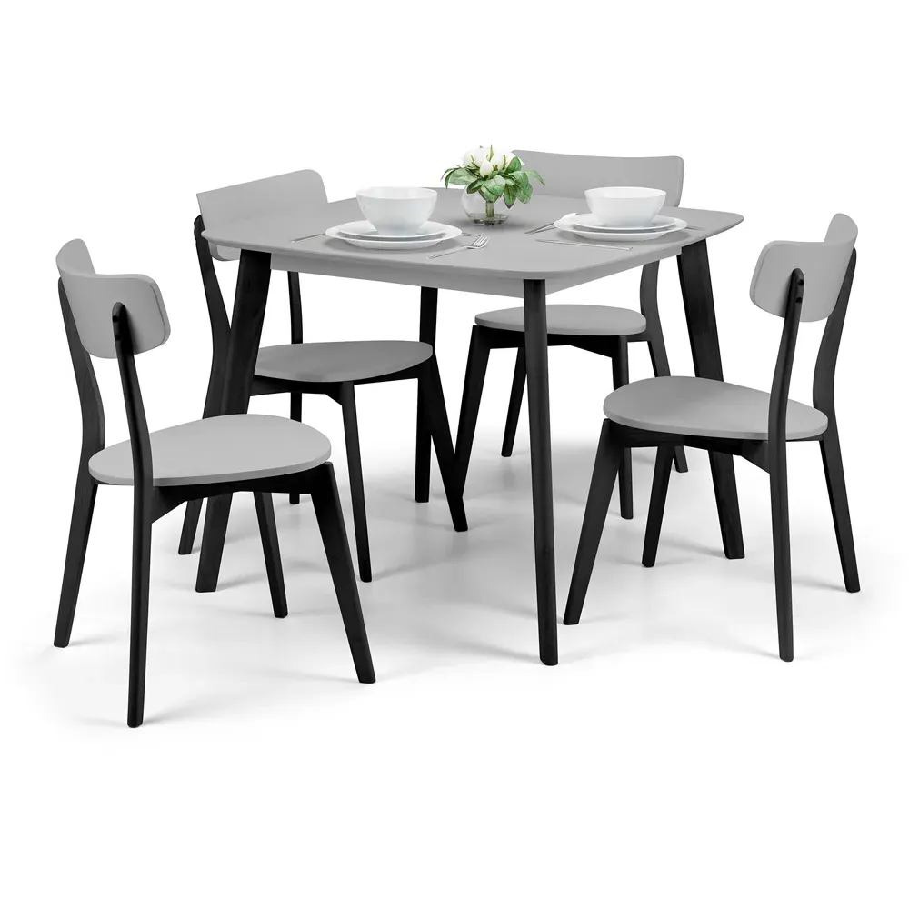 Casa 4-Seater Square Dining Table - Grey, Black