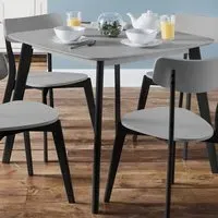 Casa 4-Seater Square Dining Table - Grey, Black