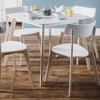 Casa 4-Seater Square Dining Table - White, Oak