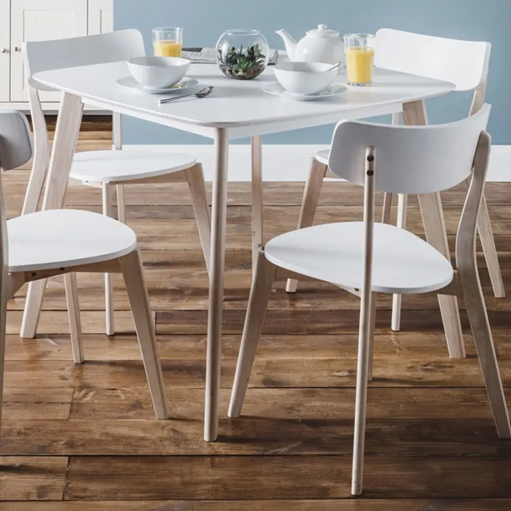 Casa 4-Seater Square Dining Table - White, Oak
