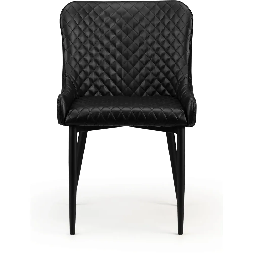 Casa Luxe Set of 2 Dining Chairs - Black, Faux Leather