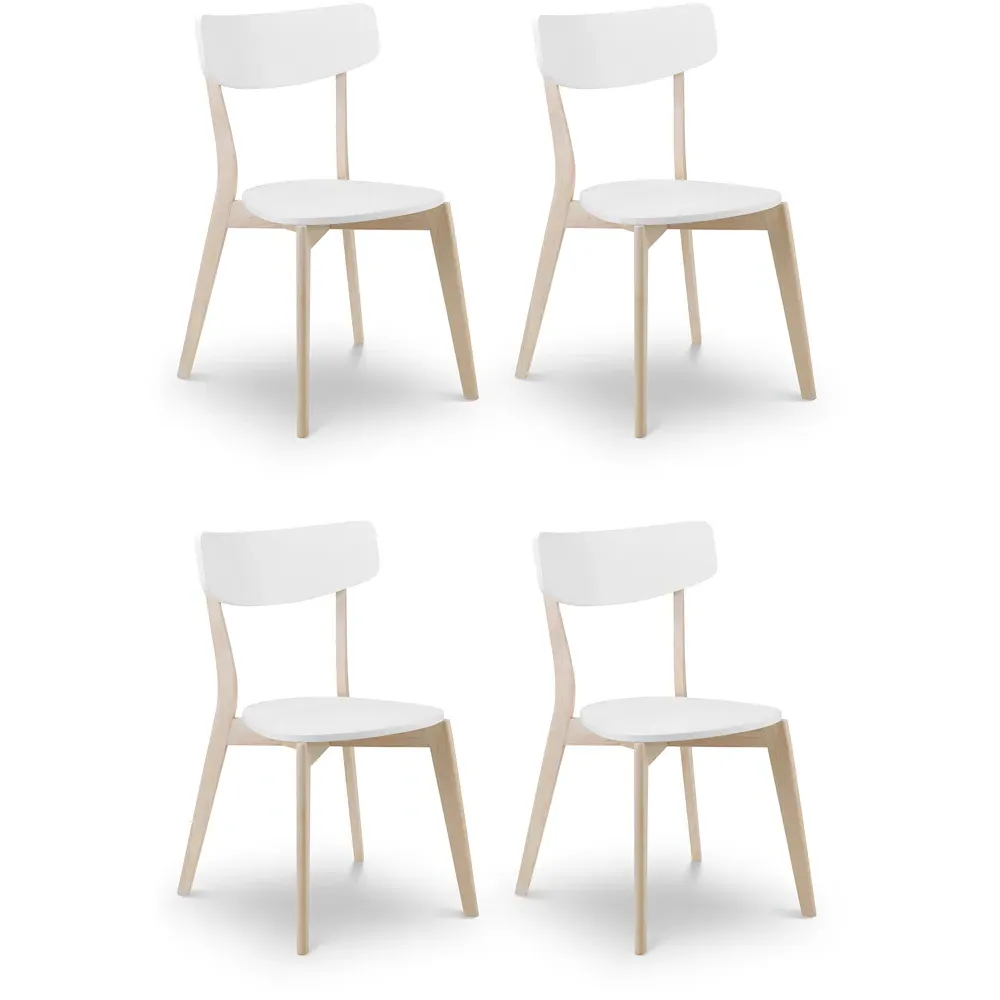 Casa Set of 4 Dining Chairs - White, Oak