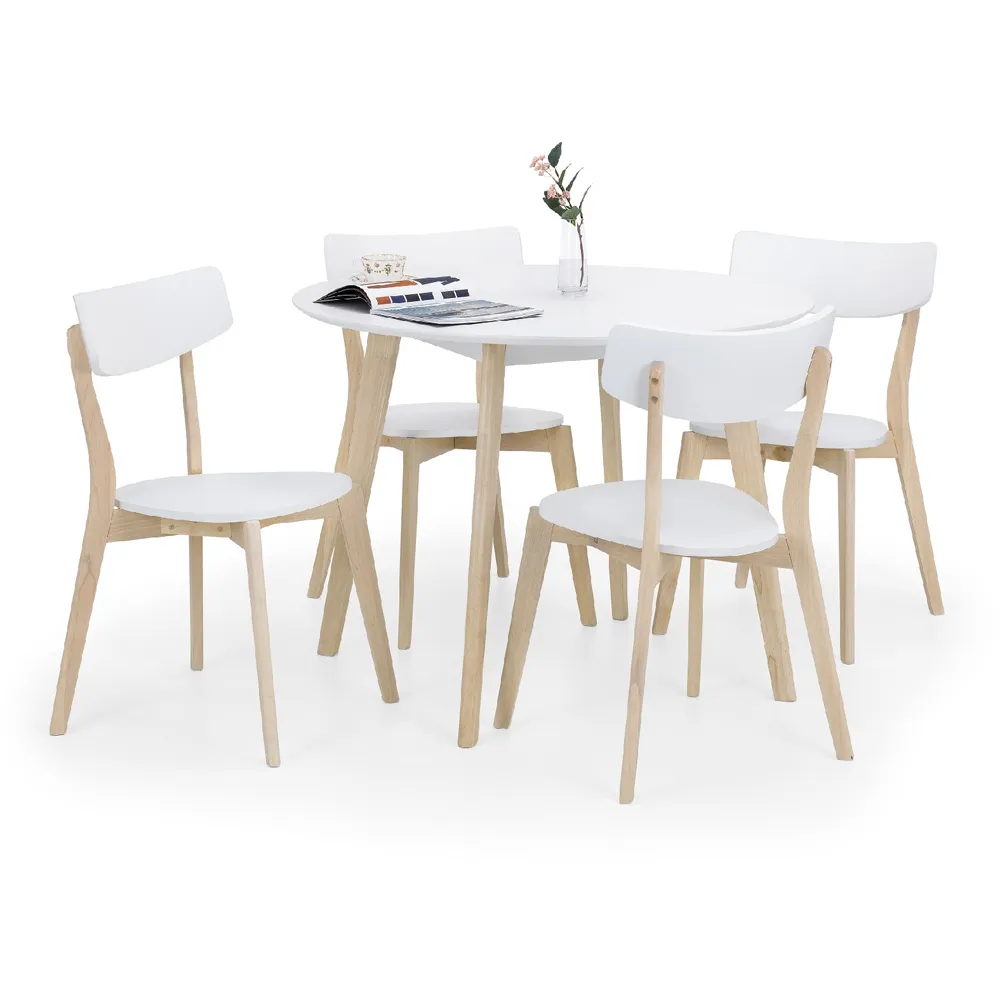 Casa Set of 4 Dining Chairs - White, Oak