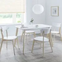Casa Set of 4 Dining Chairs - White, Oak