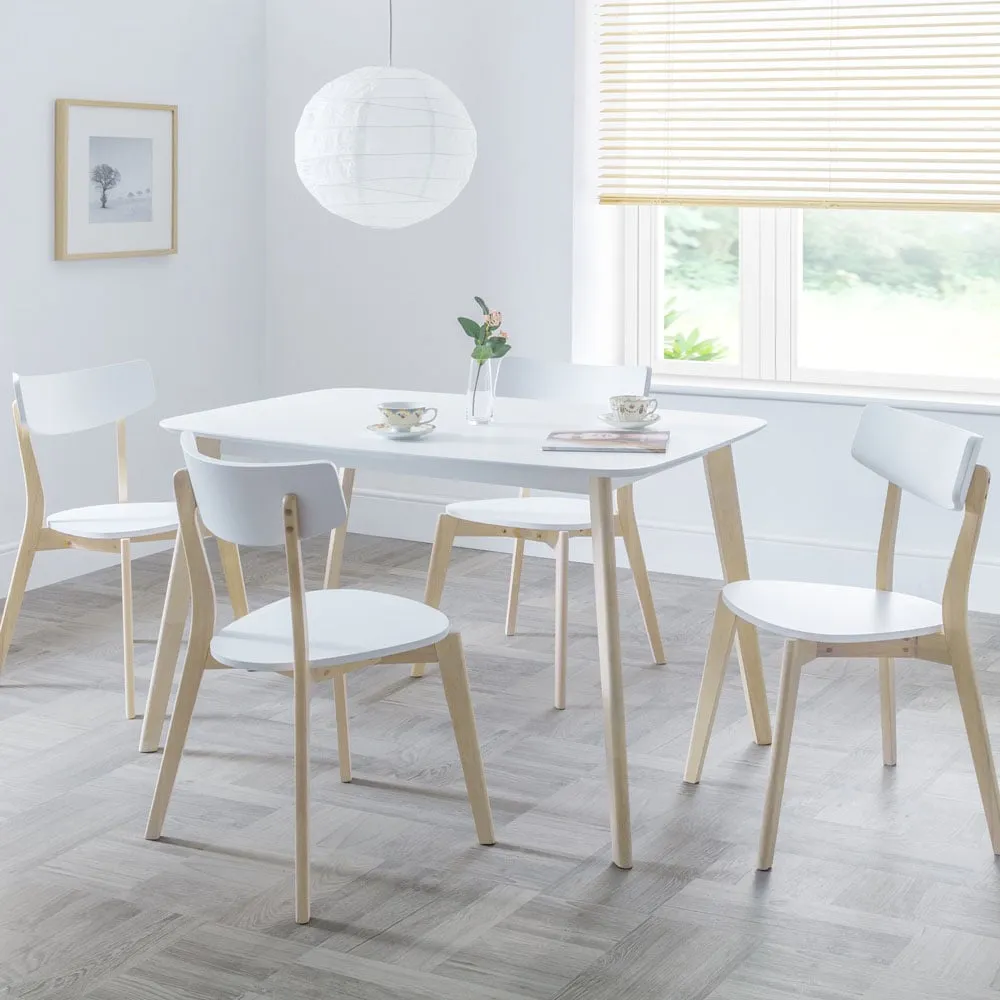 Casa Set of 4 Dining Chairs - White, Oak