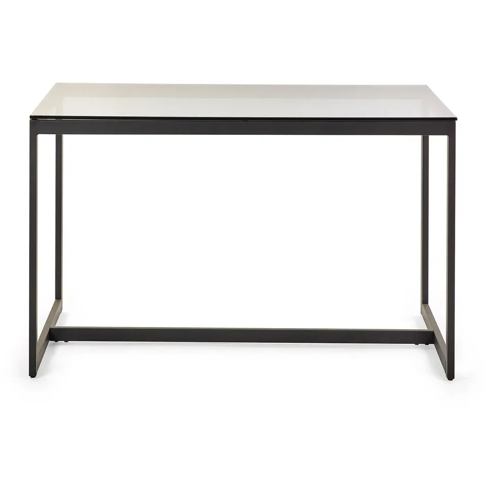 Chicago 4 Seater Dining Table - Black, Smoked Glass