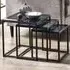 Chicago Nest of Tables Set of 3 - Black, Smoked Glass
