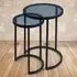 Chicago Round Nest of Tables Set of 2 - Black, Smoked Glass