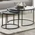 Chicago Round Nest of Tables Set of 2 - Black, Smoked Glass