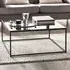 Chicago Square Coffee Table - Black, Smoked Glass