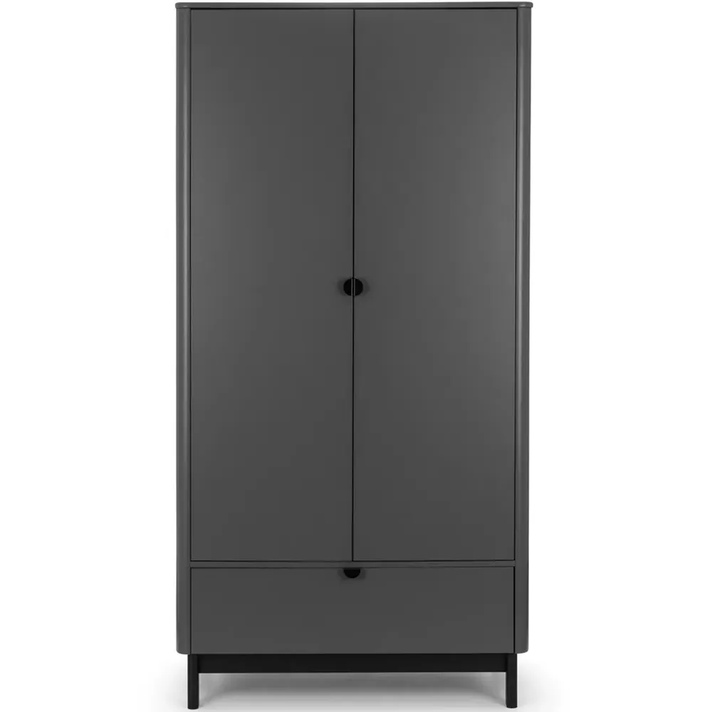 Chloe 2 Door Single Drawer Wardrobe - Storm Grey