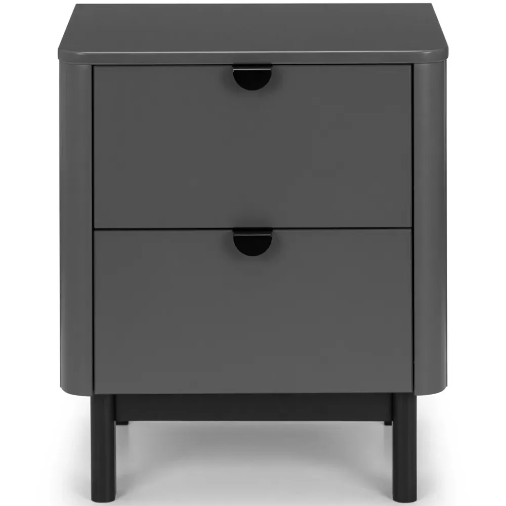 Chloe 2 Drawer Bedside Table - Grey