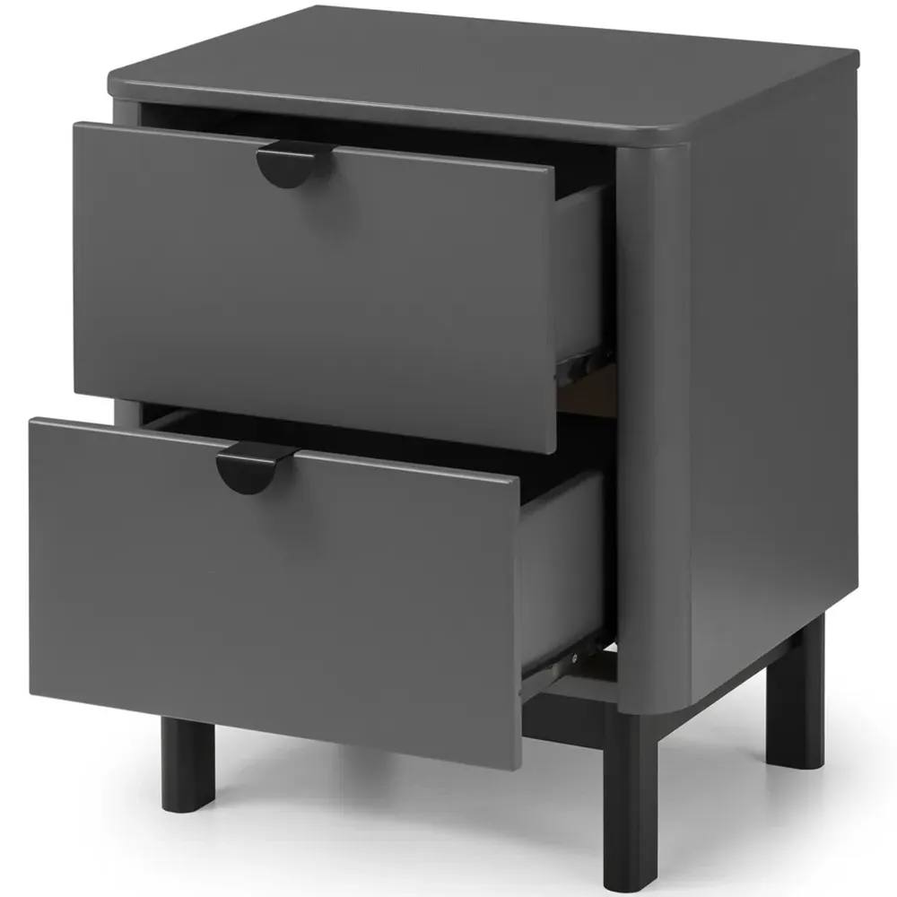 Chloe 2 Drawer Bedside Table - Grey