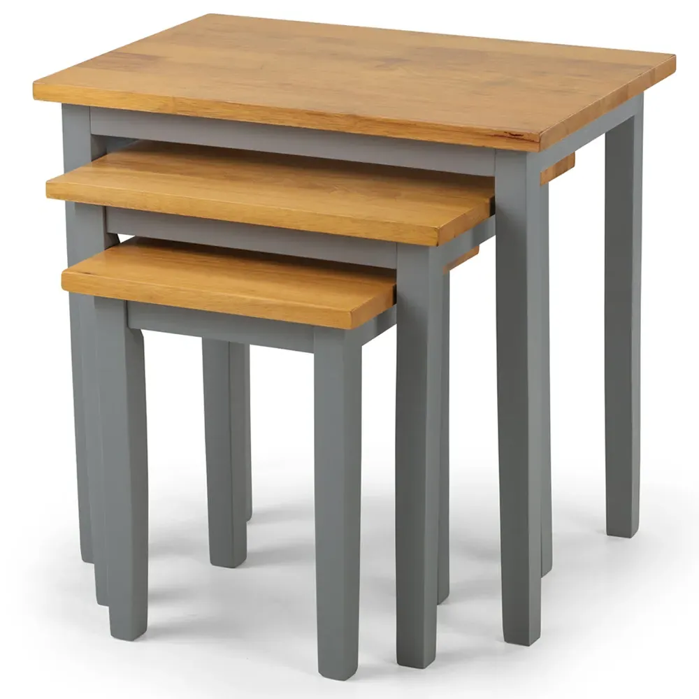Cleo Nest of Tables Set of 3 - Grey, Oak