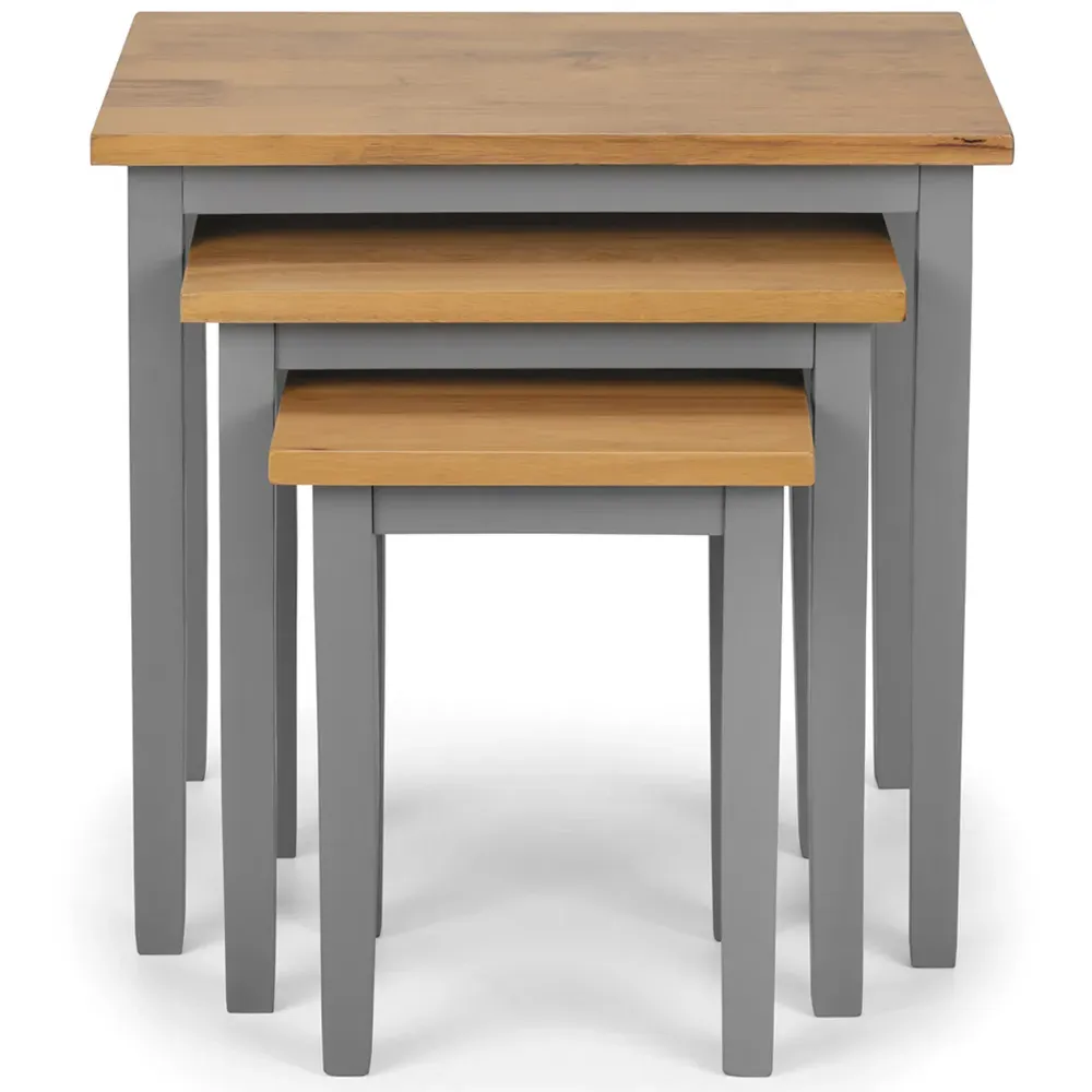 Cleo Nest of Tables Set of 3 - Grey, Oak