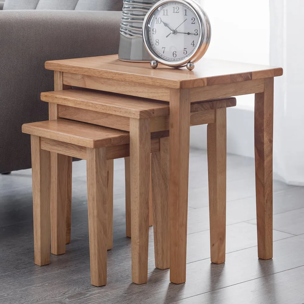 Cleo Nest of Tables Set of 3 - Natural Oak