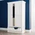 Clermont 2 Door Wardrobe with Drawer - Surf White, Pine