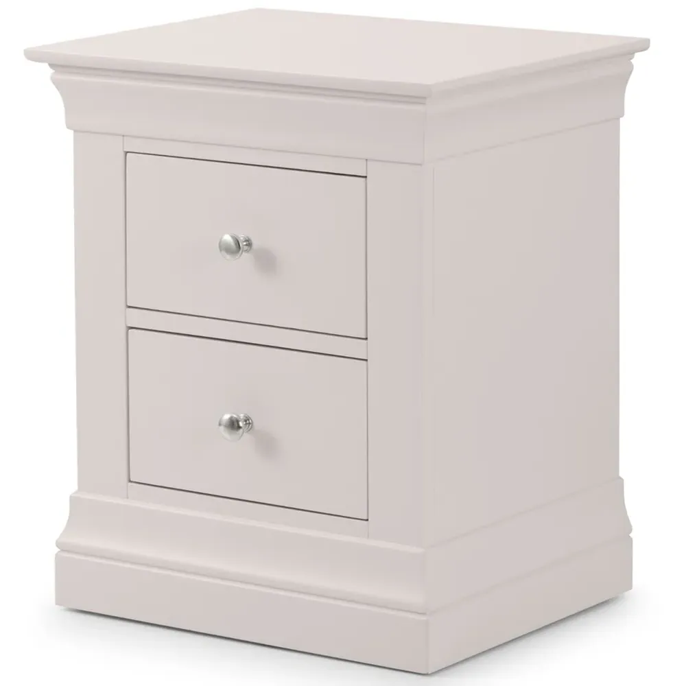 Clermont 2 Drawer Bedside Table - Grey