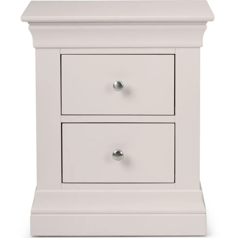 Clermont 2 Drawer Bedside Table - Grey