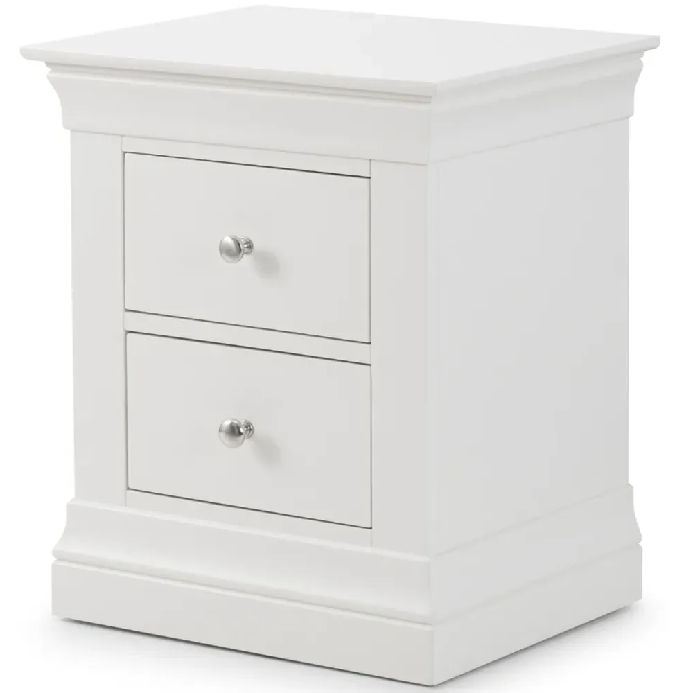 Clermont 2 Drawer Bedside Table - White