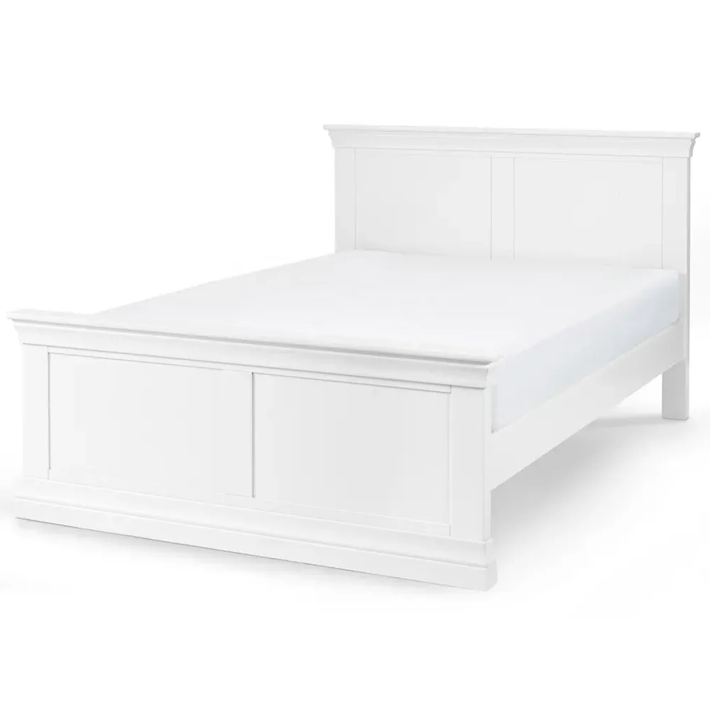 Clermont King Size Bed Frame - White, Pine